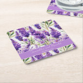 Elegante Watercolor Lavender Blume Hochzeit Rechteckiger Pappuntersetzer (angewinkelt)