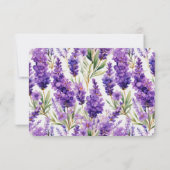 Elegante Watercolor Lavender Blume Hochzeit RSVP Karte (Rückseite)