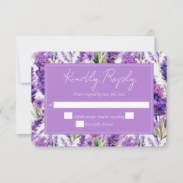 Elegante Watercolor Lavender Blume Hochzeit RSVP Karte