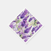 Elegante Watercolor Lavender Blume Serviette (Ecke)