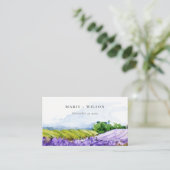 Elegante Watercolor Lavender Fields Website Begleitkarte (Stehend Vorderseite)