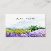 Elegante Watercolor Lavender Fields Website Begleitkarte (Vorderseite)