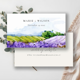 Elegante Watercolor Lavender Fields Website Begleitkarte