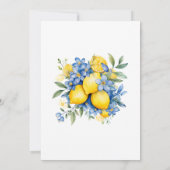 Elegante Watercolor Lemon Frische Pasta machen Einladung (Rückseite)