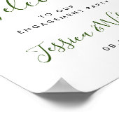 Elegante Watercolor Lemon Greenerity ENGAGEMENT PA Poster (Ecke)