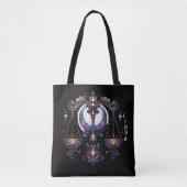 Elegante Watercolor Libra Zodiac Black Tasche (Vorderseite)