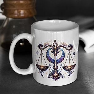 Elegante Watercolor Libra Zodiac Custom Tasse