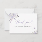 Elegante Watercolor-lila-Blume Kinderdusche Mitteilungskarte (Vorderseite)