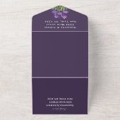Elegante Watercolor Lila Floral Lilac Wedding All In One Einladung (Außenbereich)