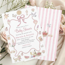 Elegante Watercolor Lilac Blume Baby Shower Invi
