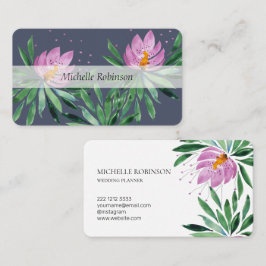 Elegante Watercolor Lotus Blume Beruflich Visitenkarte
