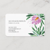 Elegante Watercolor Lotus Blume Beruflich Visitenkarte (Rückseite)