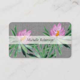 Elegante Watercolor Lotus Blume Beruflich Visitenkarte