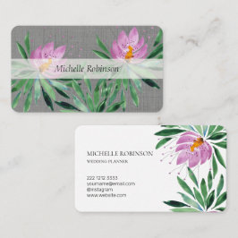 Elegante Watercolor Lotus Blume Beruflich Visitenkarte