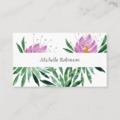 Elegante Watercolor Lotus Blume Beruflich Visitenkarte (Vorderseite)