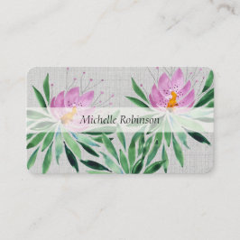 Elegante Watercolor Lotus Blume Beruflich Visitenkarte