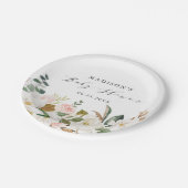 Elegante Watercolor Magnolias Kinderdusche Pappteller (Schrägansicht)