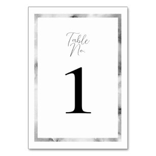 Elegante Watercolor Marble Bliss Wedding Tischnummer