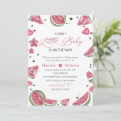 Elegante Watercolor Melon Babydusche Einladung (Stehend Vorderseite)