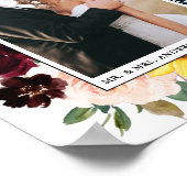 Elegante Watercolor Mixed Floral Wedding Poster (Ecke)