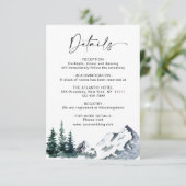 Elegante Watercolor Mountain Details - Eintrittska Begleitkarte (Stehend Vorderseite)