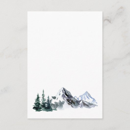 Elegante Watercolor Mountain Details - Eintrittska Begleitkarte (Rückseite)
