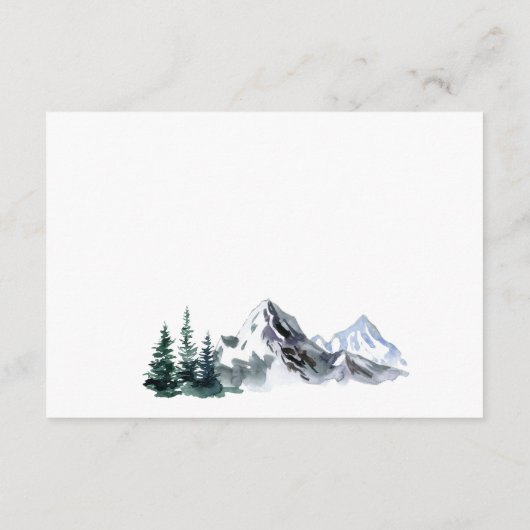 Elegante Watercolor Mountain Details - Eintrittska Begleitkarte (Rückseite)