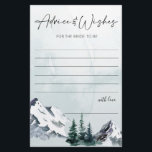 Elegante Watercolor Mountains Forest Advice Card<br><div class="desc">Elegante Watercolor Mountains Forest Advice Card. Personalisieren Sie mit der Braut zu sein Name und Datum der Dusche. Für weitere Anpassungen klicken Sie bitte auf den Link "Weiter anpassen". Wenn Sie Hilfe benötigen,  kontaktieren Sie mich bitte.</div>