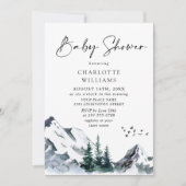 Elegante Watercolor Mountains NEUTRAL Baby Shower Einladung (Vorderseite)