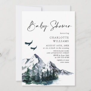 Elegante Watercolor Mountains NEUTRAL Baby Shower Einladung