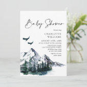 Elegante Watercolor Mountains NEUTRAL Baby Shower Einladung (Stehend Vorderseite)
