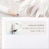 Elegante Watercolor Nautical Segelyacht-Adresse (Insitu)