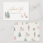 Elegante Watercolor Nutcracker Ballett Danke ba Mitteilungskarte (Vorne/Hinten)