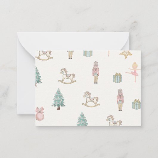 Elegante Watercolor Nutcracker Ballett Danke ba Mitteilungskarte (Rückseite)