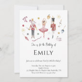 Elegante Watercolor Nutcracker Weihnachten Geburts Einladung (Vorderseite)