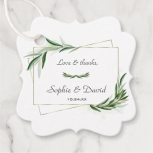 Elegante Watercolor Olivenweg Geschenkanhänger