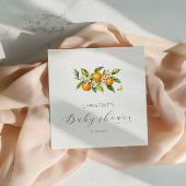 Elegante Watercolor Orangen Babydusche Serviette