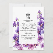Elegante Watercolor Orchids Lux Wedding Einladung (Vorderseite)