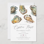 Elegante Watercolor Oyster Roast Engagement Party Einladung (Vorderseite)
