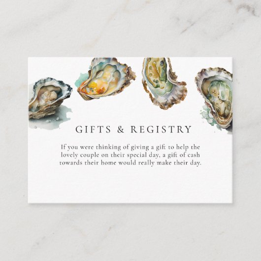 Elegante Watercolor Oyster Roast Geschenke Begleitkarte (Vorderseite)
