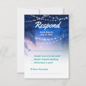 Elegante Watercolor Palm Tree Beach Hochzeit RSVP Karte (Vorderseite)