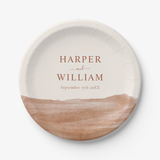 Elegante Watercolor Pappteller (Vorderseite)