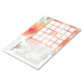 Elegante Watercolor Peach Peonies Baby Shower Game Notizblock (angewinkelt)