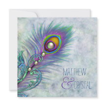 Elegante Watercolor Peacock Wedding