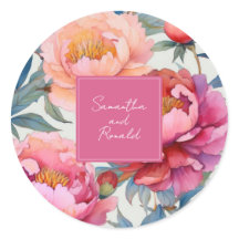 Elegante Watercolor Peony Blume Hochzeit