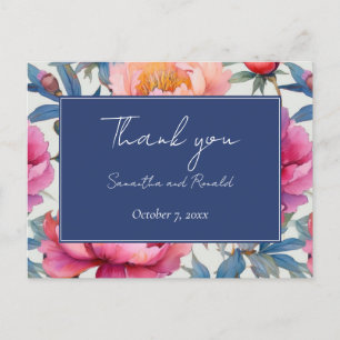 Elegante Watercolor Peony Blume Hochzeit Vielen Da Postkarte