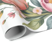 Elegante Watercolor Peony Bouquet Wedding Geschenkpapier (Rolleneckpunkt)