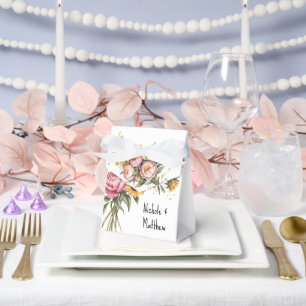 Elegante Watercolor Peony Bouquet Wedding Geschenkschachtel