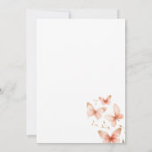Elegante Watercolor Pink Butterfly Babydusche Einladung (Rückseite)