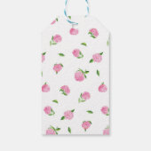Elegante Watercolor Pink Hydrangea Blumenhochzeit Geschenkanhänger (Rückseite)